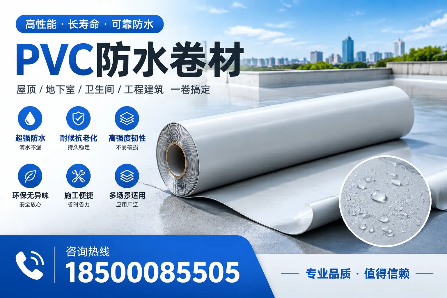 PVC防水卷材的防水效果评测,适合合肥的科学依据